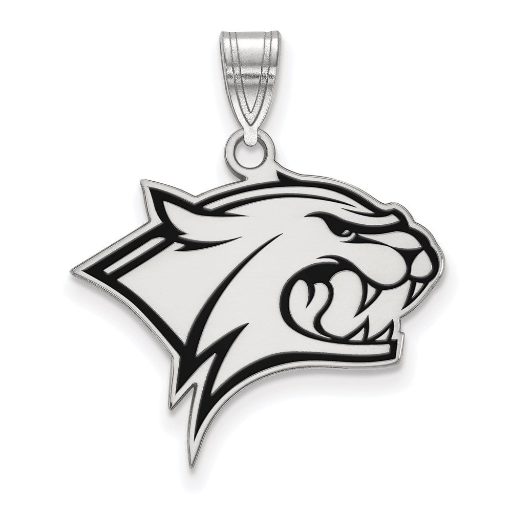 Sterling Silver Rhodium-plated U. of New Hampshire Large Enamel Pendant