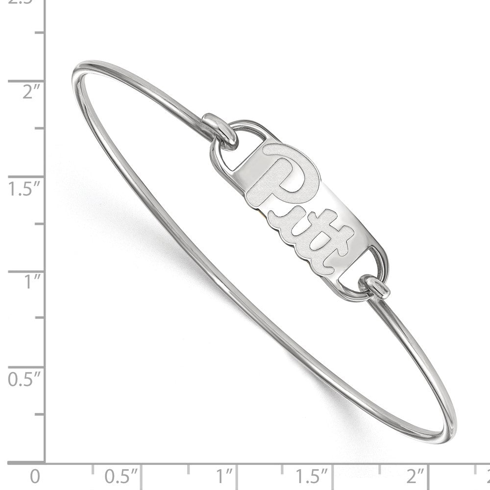 Sterling Silver Rhodium-plated University of Pittsburgh Wire Bangle