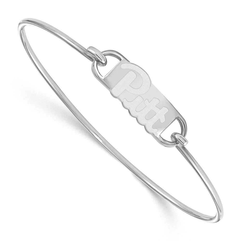 Sterling Silver Rhodium-plated University of Pittsburgh Wire Bangle