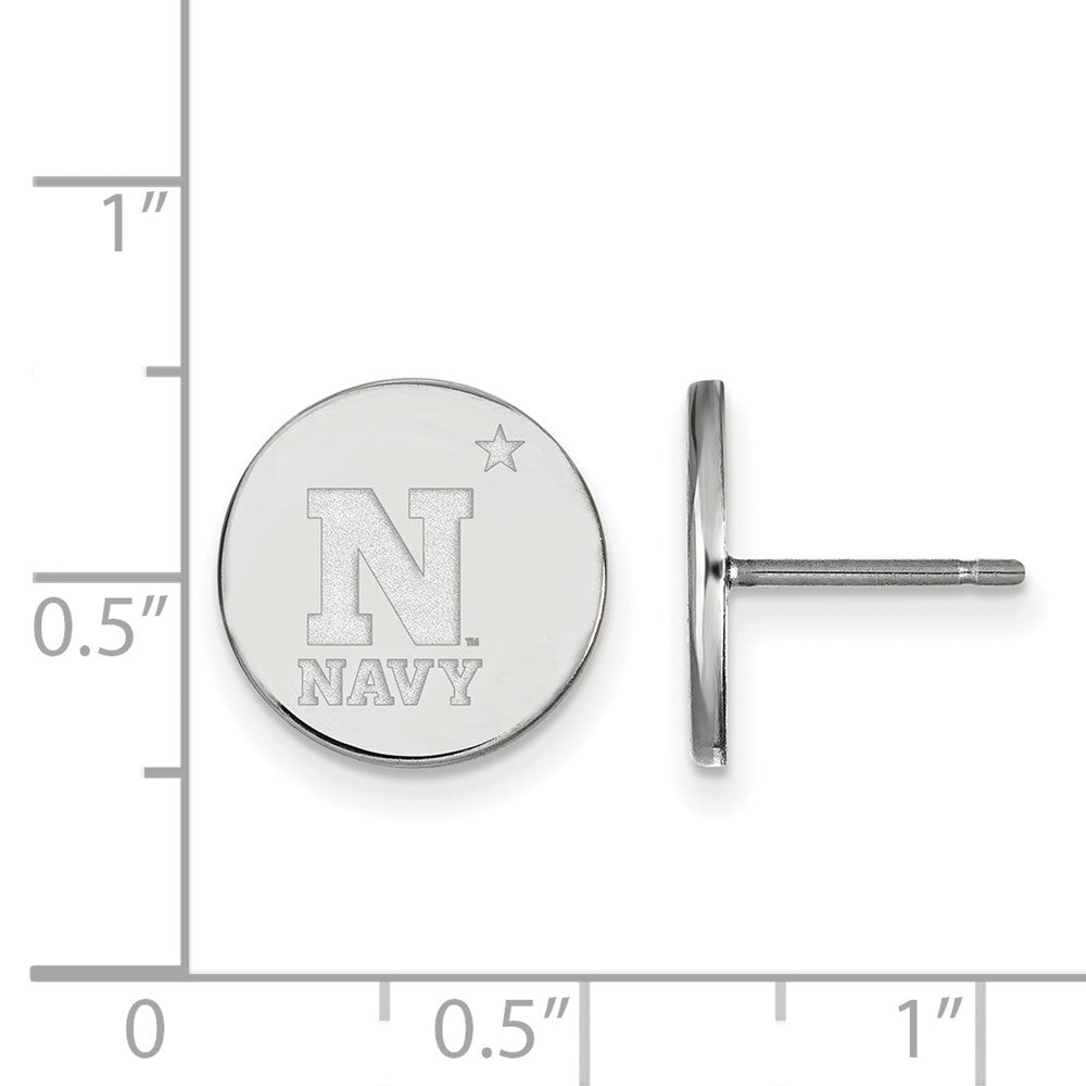 Sterling Silver Rhodium-plated US Naval Academy Small Post Earrings