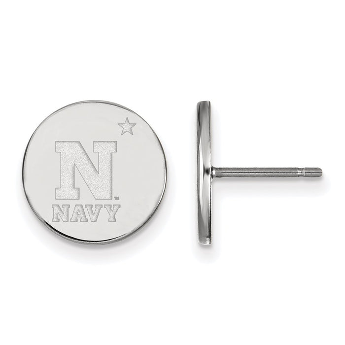 Sterling Silver Rhodium-plated US Naval Academy Small Post Earrings
