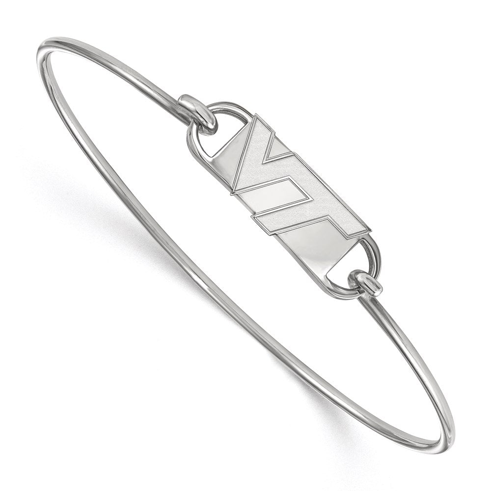 Sterling Silver Rhodium-plated Virginia Tech Small Center Wire Bangle