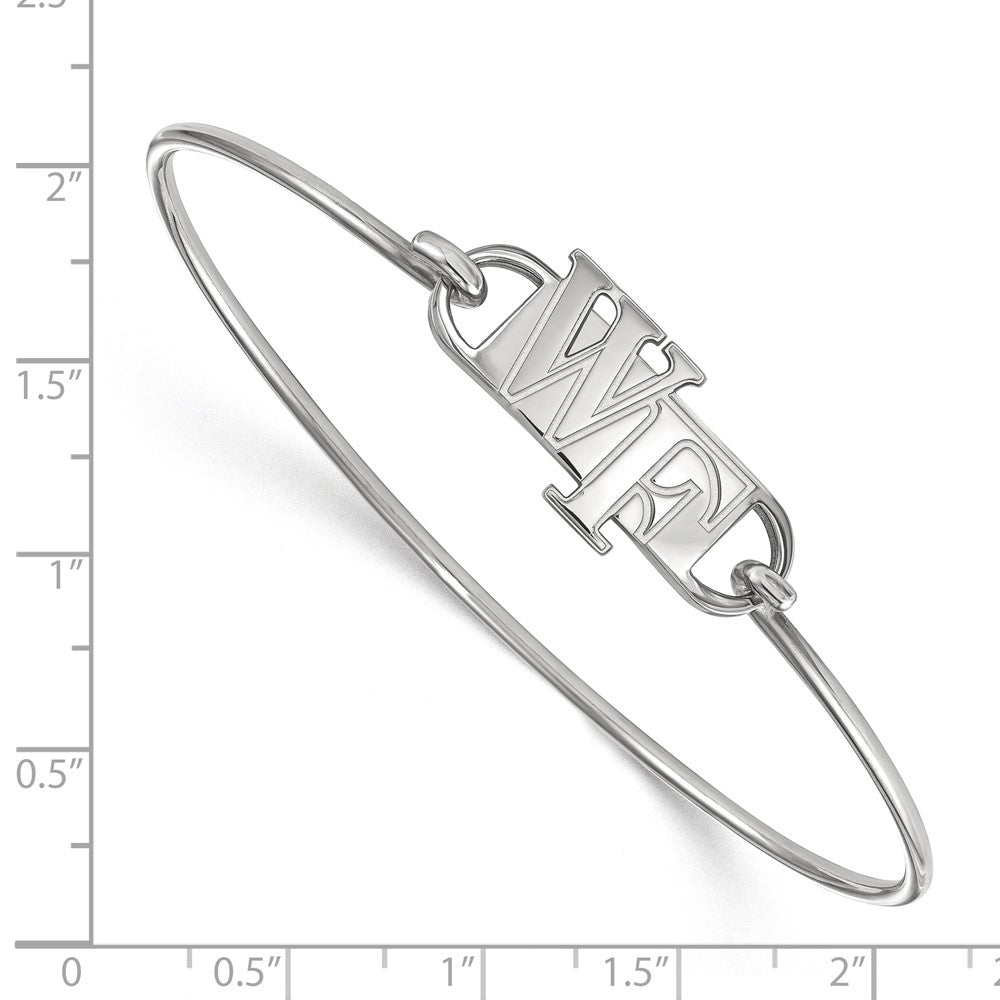 Sterling Silver Rhodium-plated Wake Forest University Wire Bangle