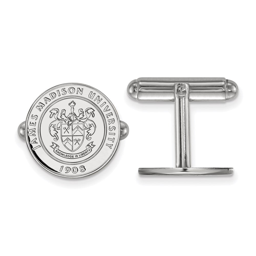 Sterling Silver Rhodium-plated James Madison University Crest Cuff Links