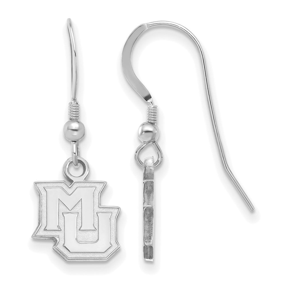Sterling Silver Rhodium-plated Marquette University XS Dangle Earrings