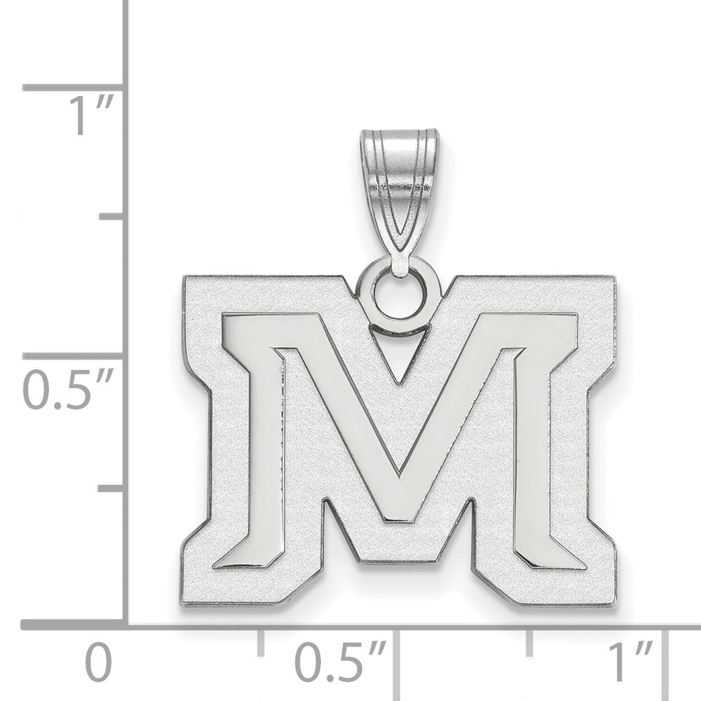 Sterling Silver Rhodium-plated Montana State U. Medium Pendant