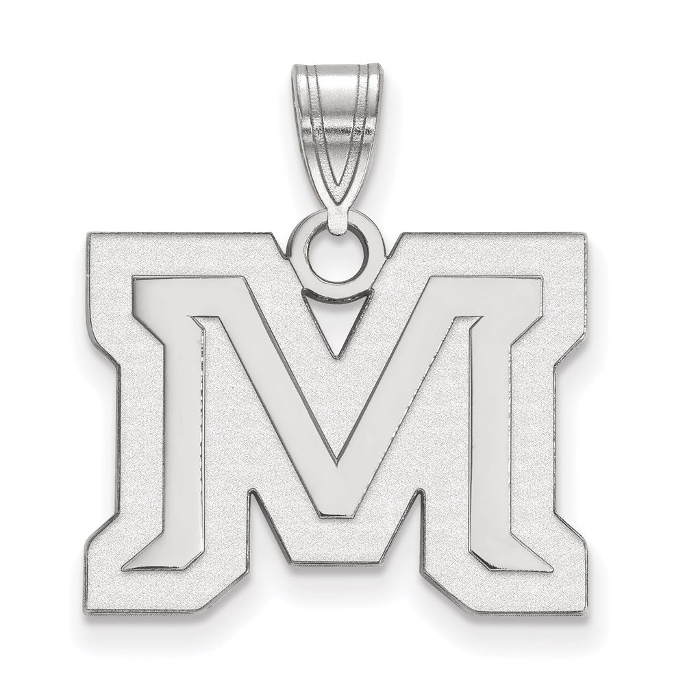 Sterling Silver Rhodium-plated Montana State U. Medium Pendant