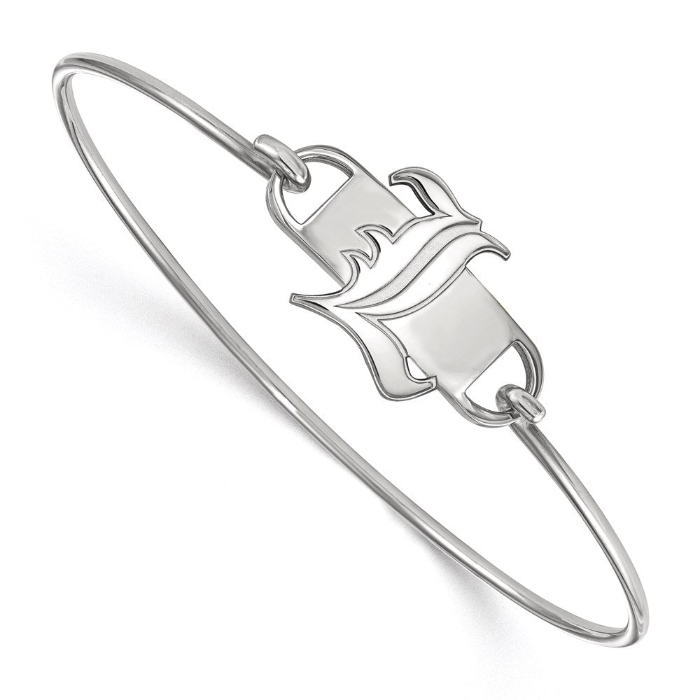 Sterling Silver Rhodium-plated University of Louisville Wire Bangle