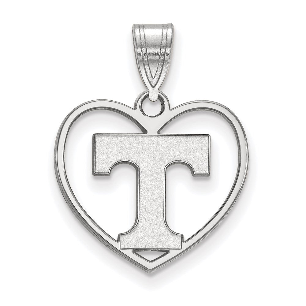 Sterling Silver Rhodium-plated U. of Tennessee Heart Pendant
