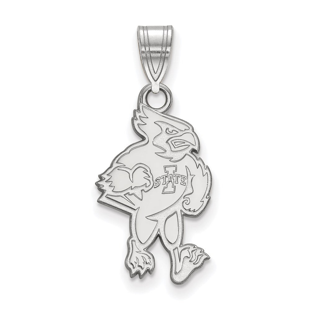 Sterling Silver Rhodium-plated Iowa State University Large Pendant