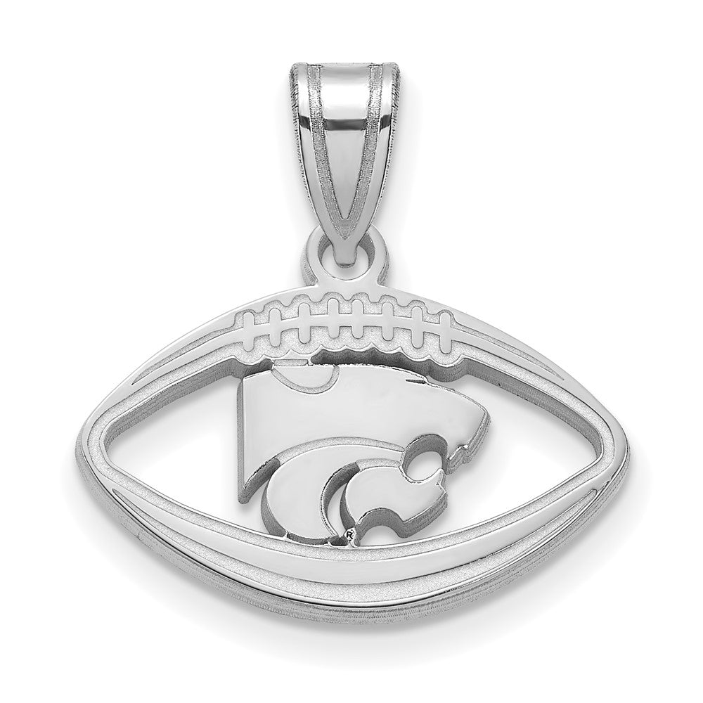 Sterling Silver Rhodium-plated Kansas State Univ. Football Pendant
