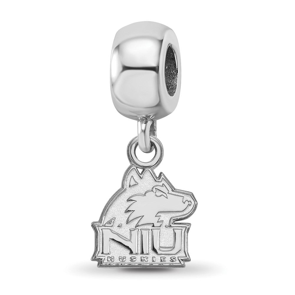 Sterling Silver Rhodium-plated Northern Illinois Univ. Dangle Bead