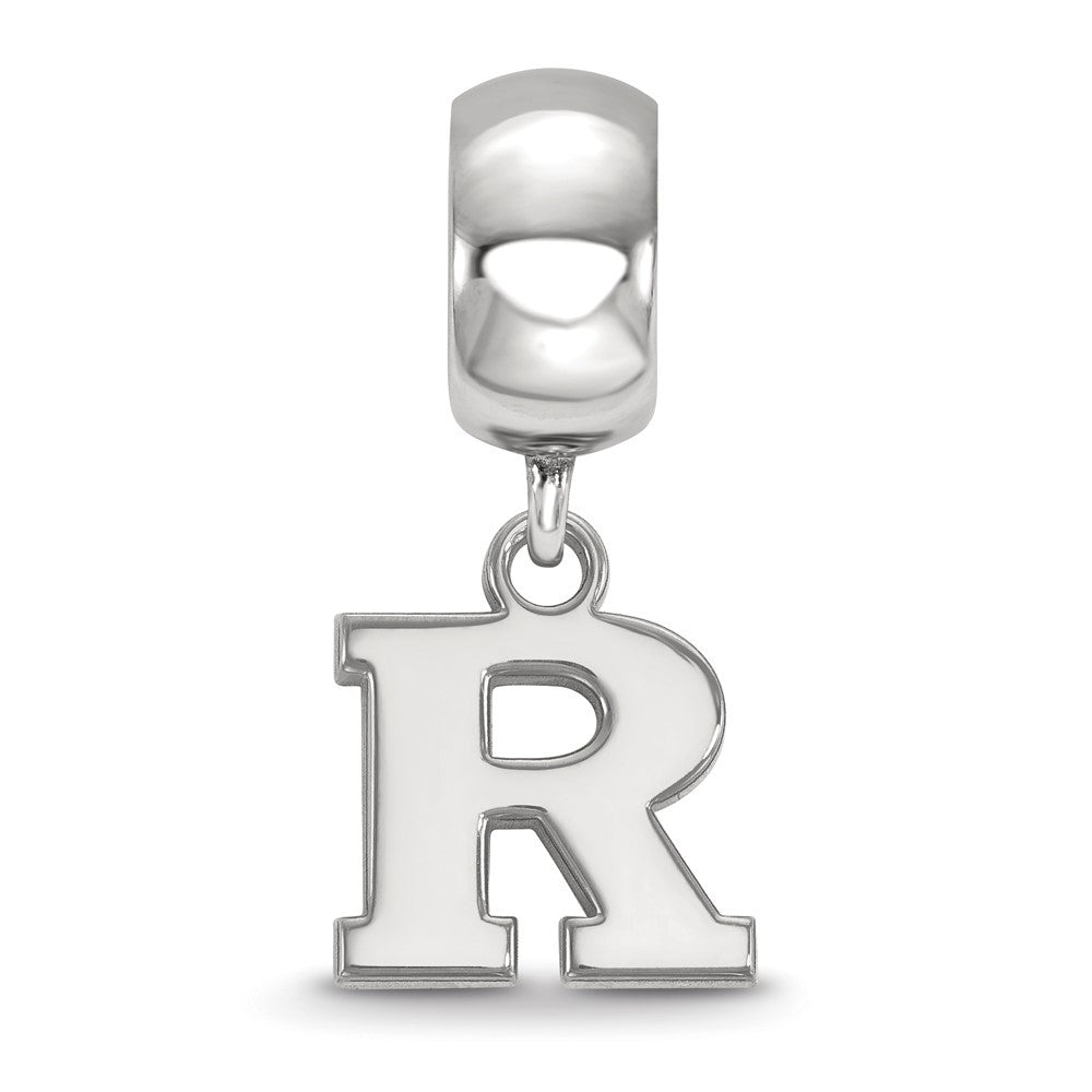 Sterling Silver Rhodium-plated Rutgers University XS Dangle Bead