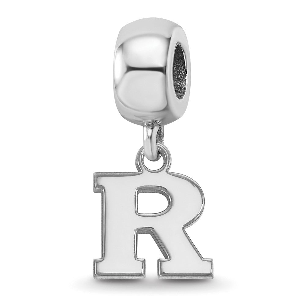 Sterling Silver Rhodium-plated Rutgers University XS Dangle Bead