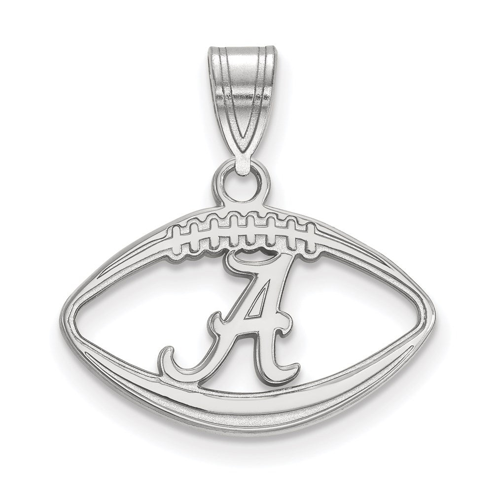 Sterling Silver Rhod-plated University of Alabama Football Pendant