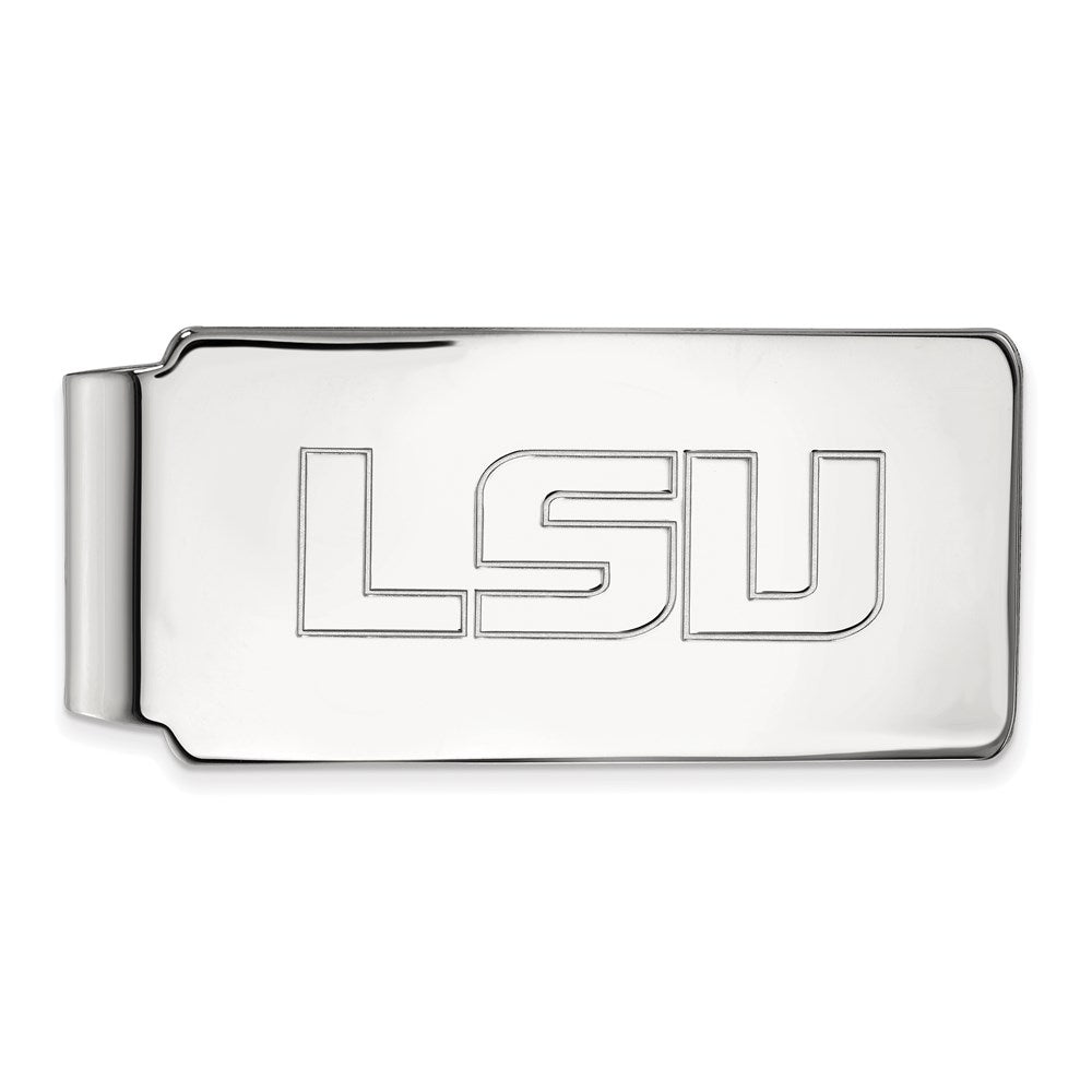 Sterling Silver Rhodium-plated Louisiana State University Money Clip