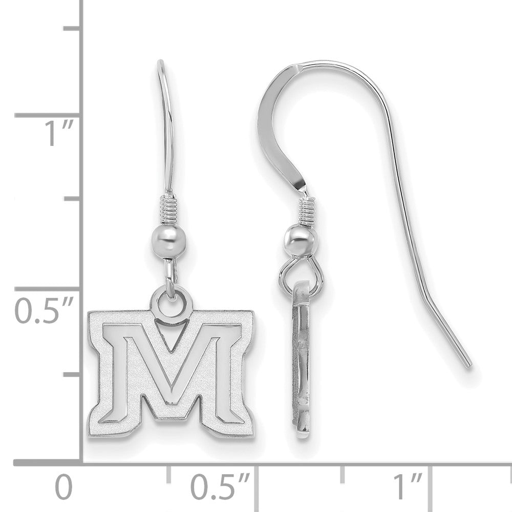 Sterling Silver Rhodium-plated Montana State U. XS Dangle Earrings