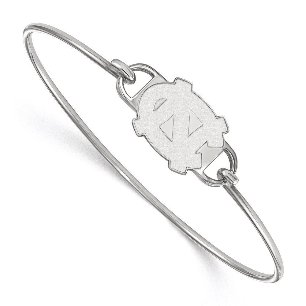 Sterling Silver Rhodium-plated University of North Carolina Wire Bangle