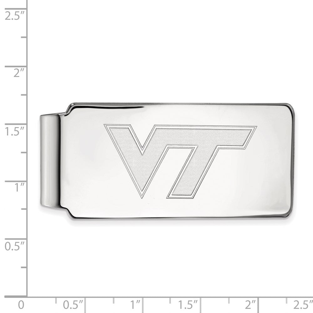 Sterling Silver Rhodium-plated Virginia Tech Money Clip