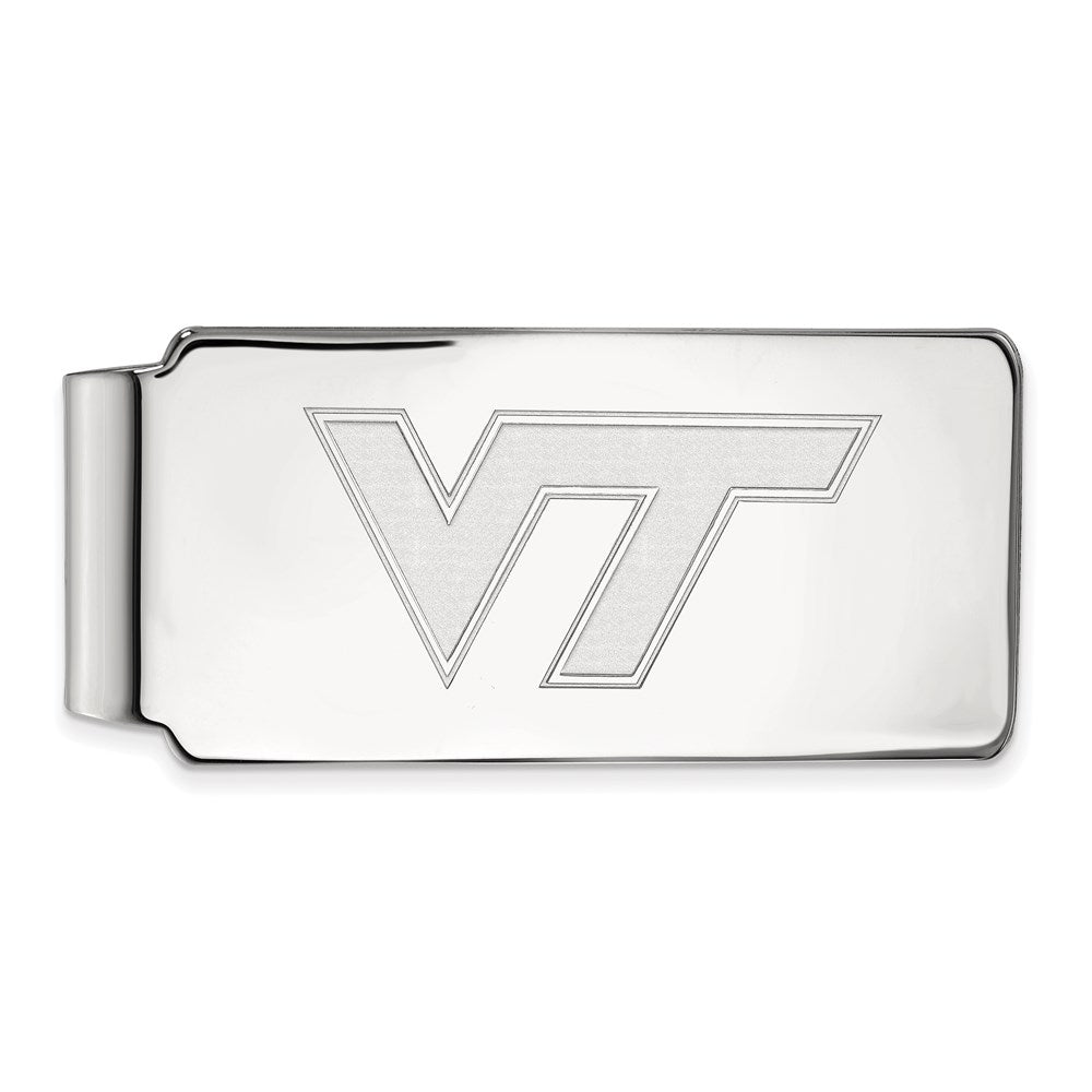 Sterling Silver Rhodium-plated Virginia Tech Money Clip