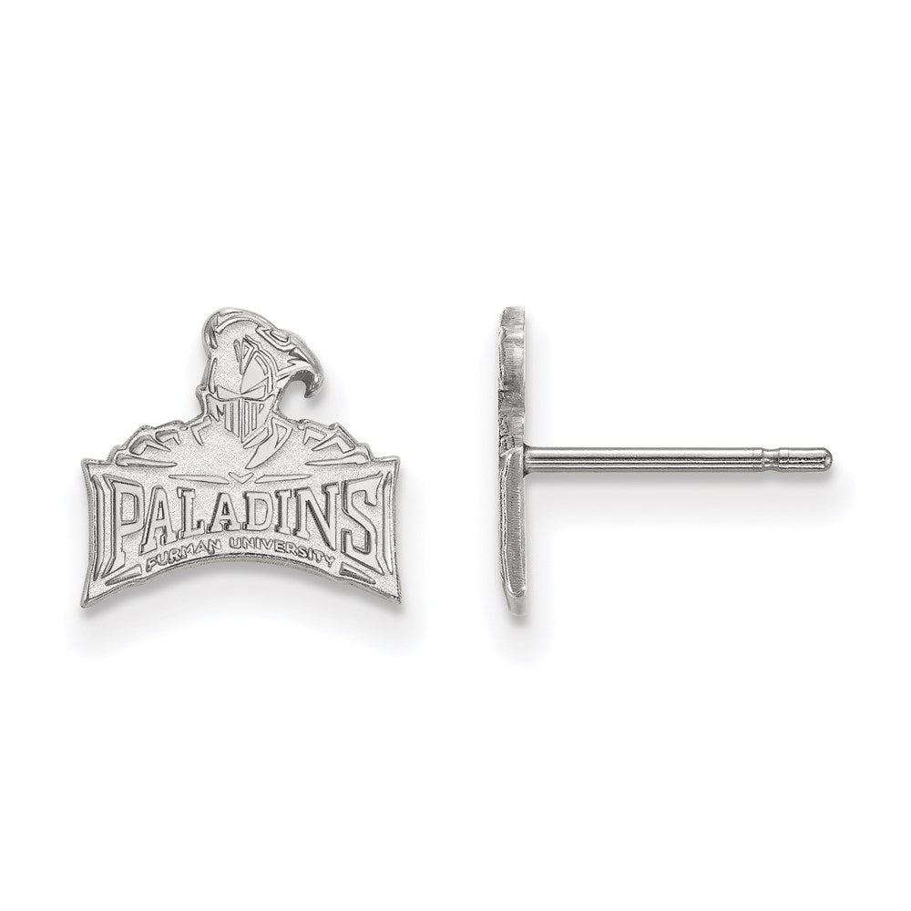 Sterling Silver Rhodium-plated Furman University XS Post Earrings