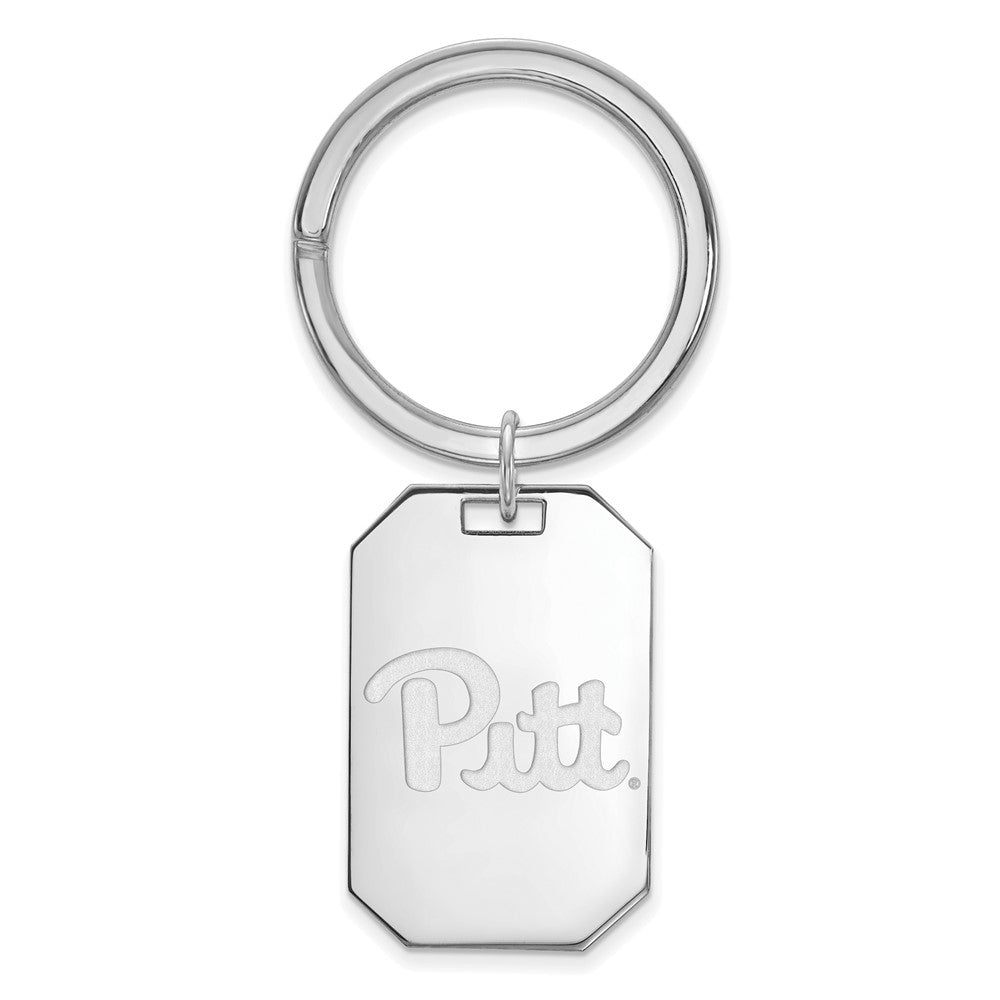 Sterling Silver Rhodium-plated University of Pittsburgh Key Ring
