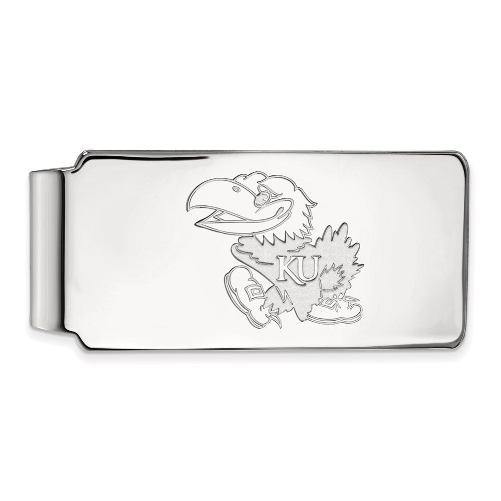 Sterling Silver Rhodium-plated University of Kansas Money Clip