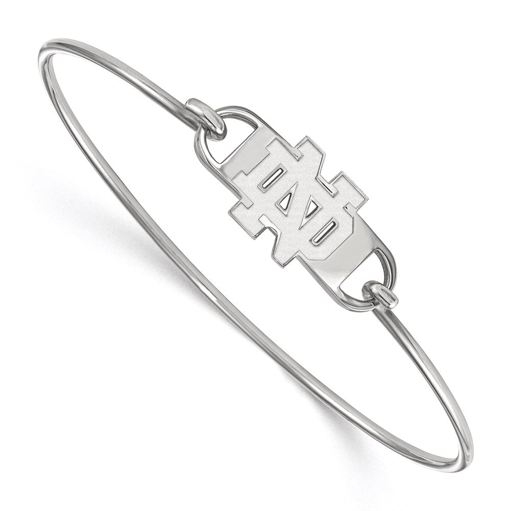Sterling Silver Rhodium-plated U. of Notre Dame Wire Bangle