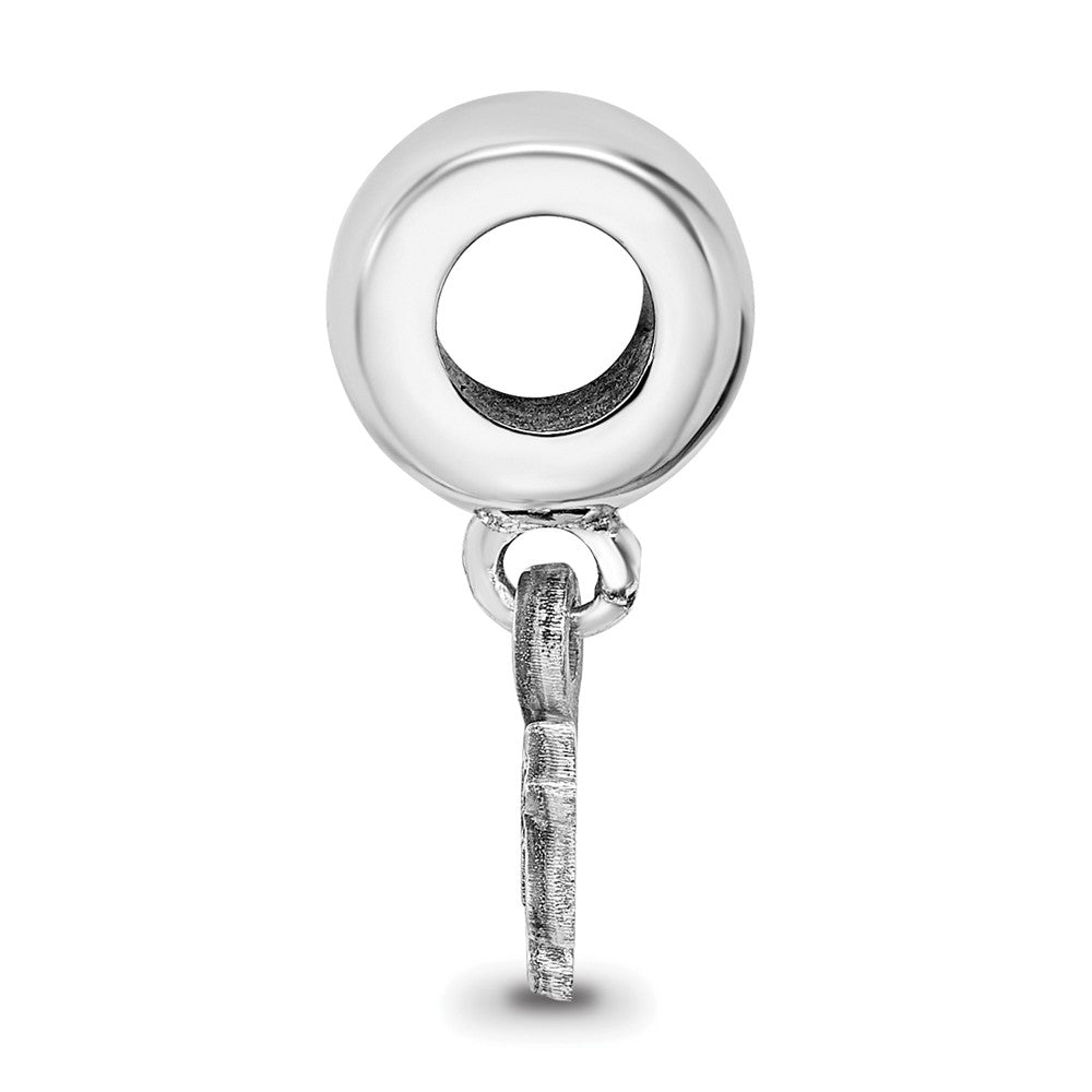Sterling Silver Rhodium-plated University of Nebraska XS Dangle Bead