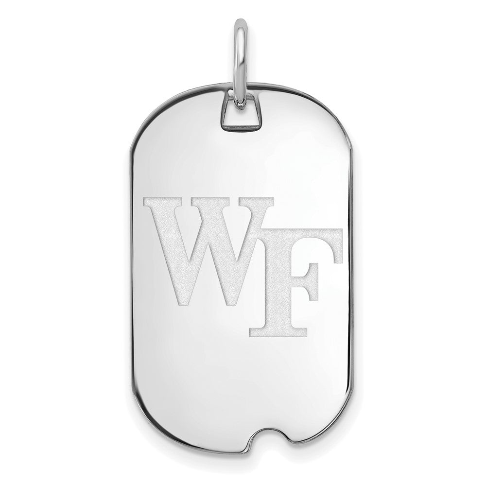 Sterling Silver Rhodium-plated Wake Forest University Small Dog Tag