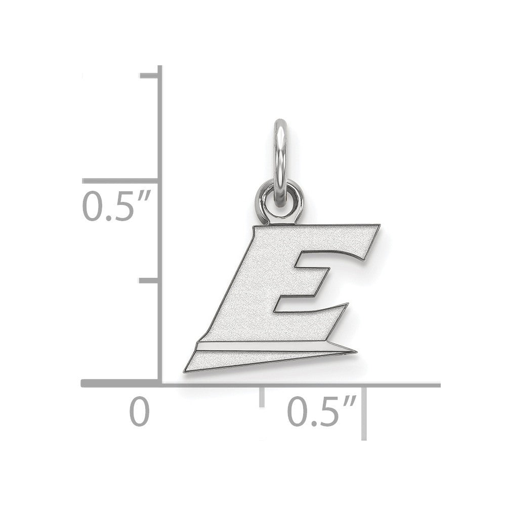 Sterling Silver Rhodium-plated Eastern Kentucky University XS Pendant