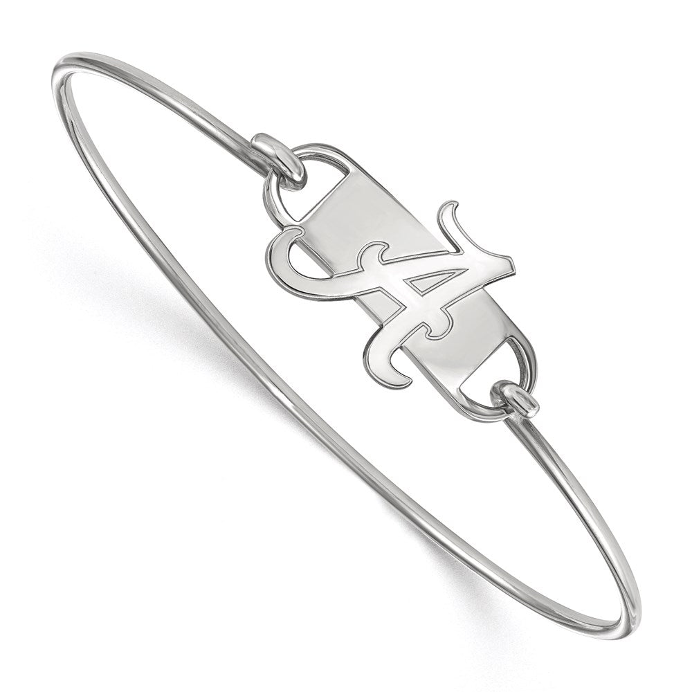 Sterling Silver Rhodium-plated University of Alabama Wire Bangle