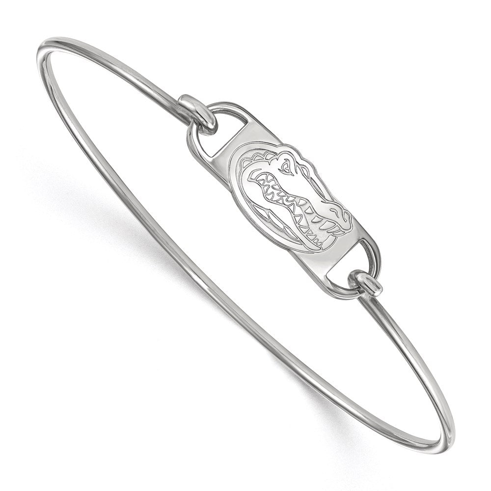 Sterling Silver Rhodium-plated University of Florida Gator Wire Bangle