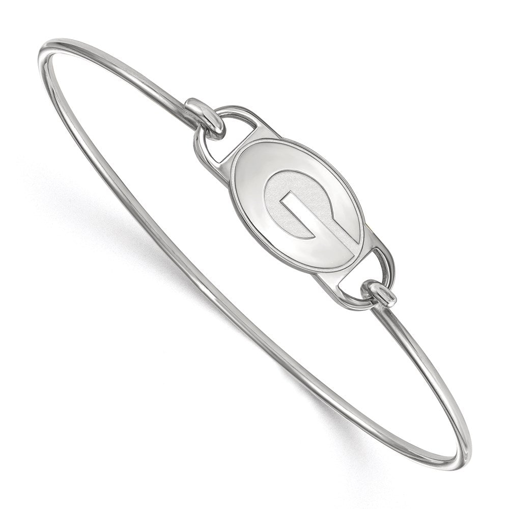 Sterling Silver Rhodium-plated University of Georgia Wire Bangle