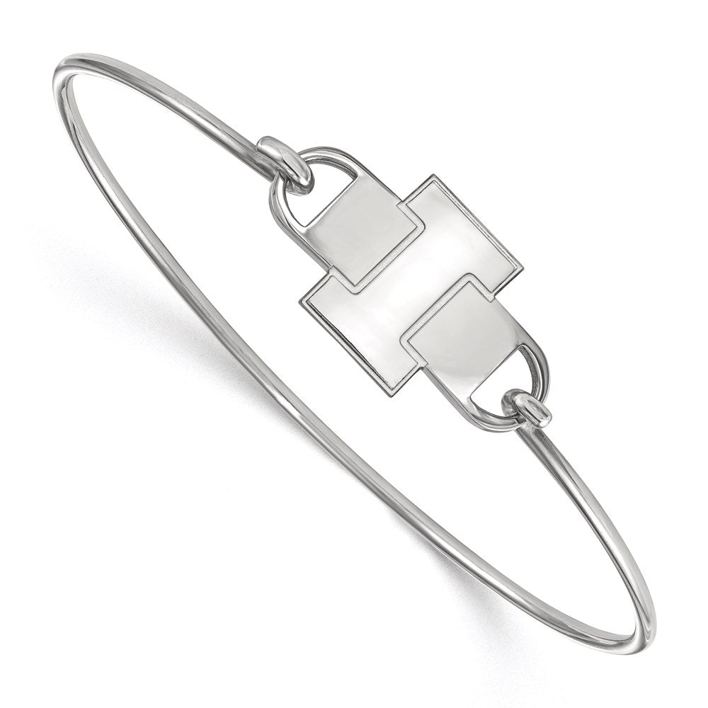 Sterling Silver Rhodium-plated University of Illinois Wire Bangle
