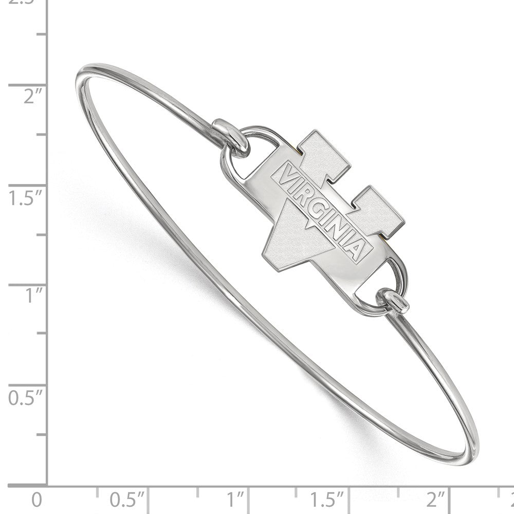 Sterling Silver Rhodium-plated University of Virginia Wire Bangle