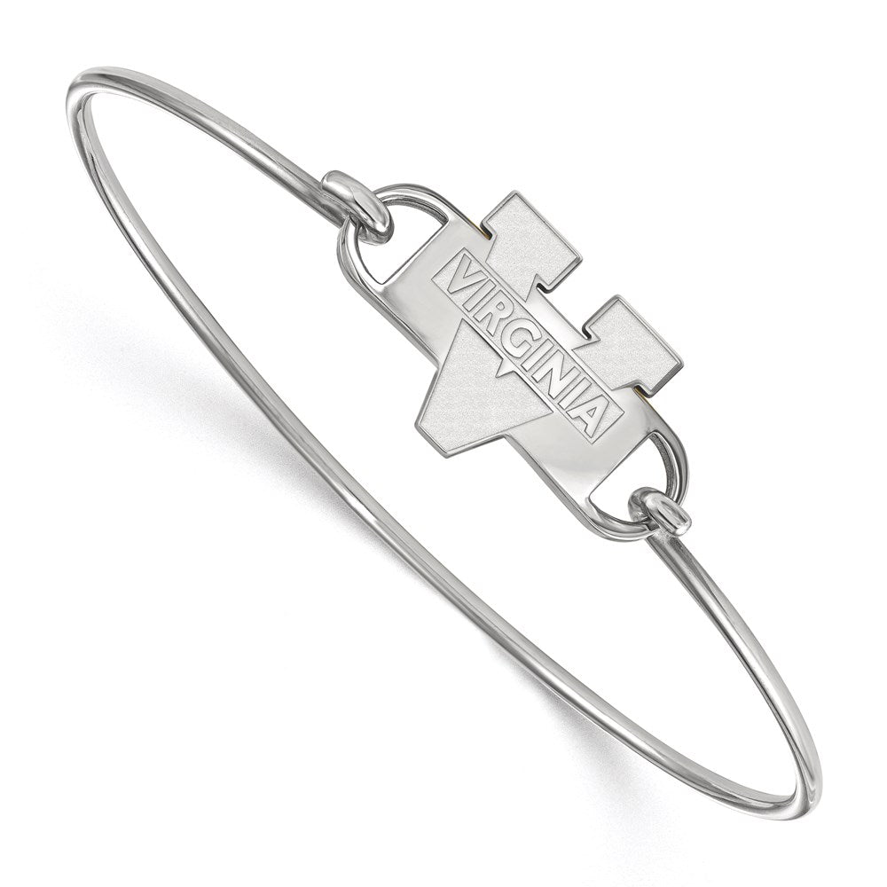 Sterling Silver Rhodium-plated University of Virginia Wire Bangle