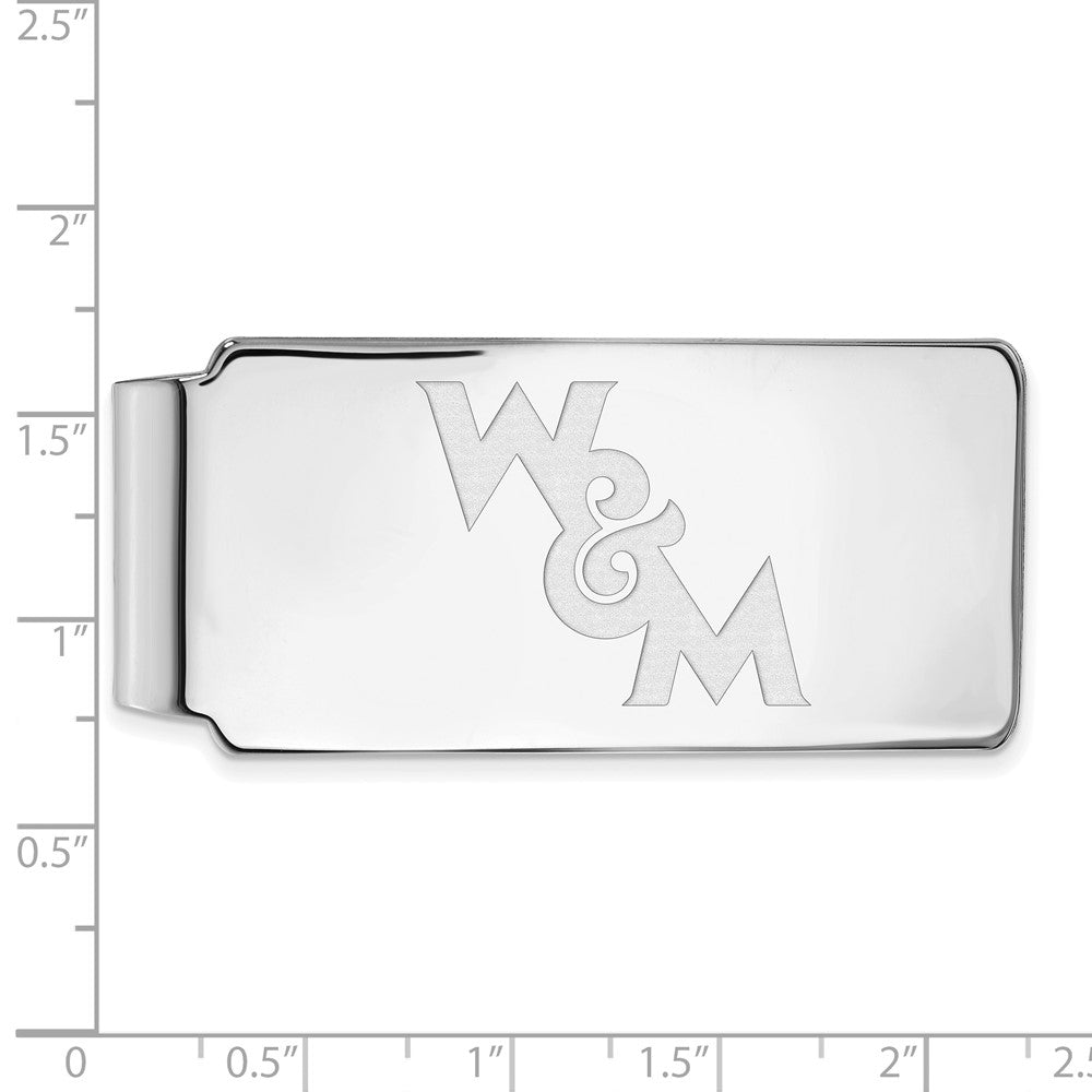 Sterling Silver Rhodium-plated William and Mary Money Clip