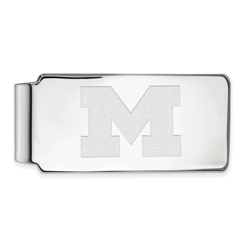 Sterling Silver Rhodium-plated University of Michigan Money Clip