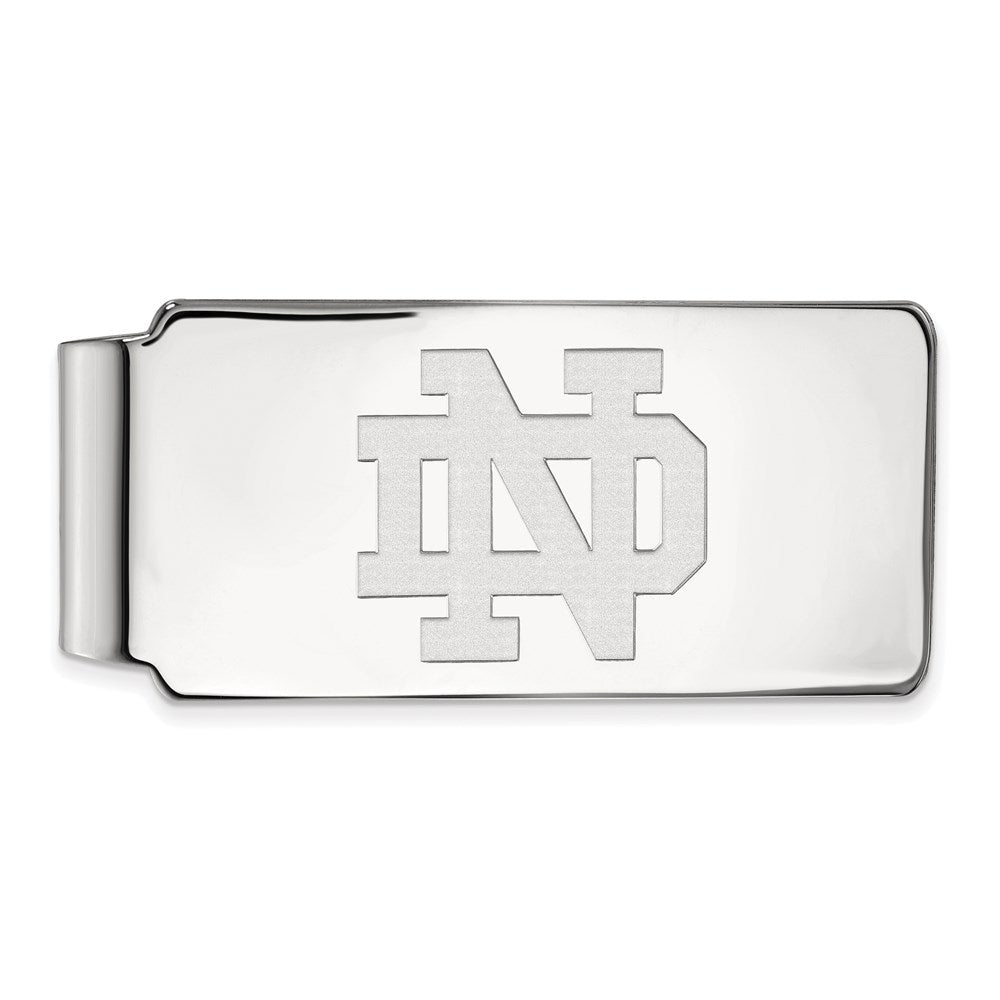 Sterling Silver Rhodium-plated University of Notre Dame Money Clip