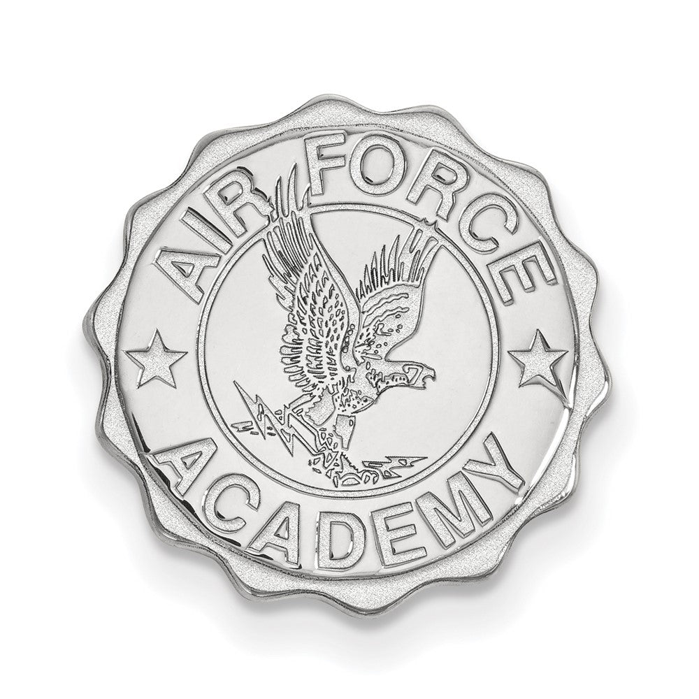 Sterling Silver Rhodium-plated U.S. Air Force Academy Crest Lapel Pin