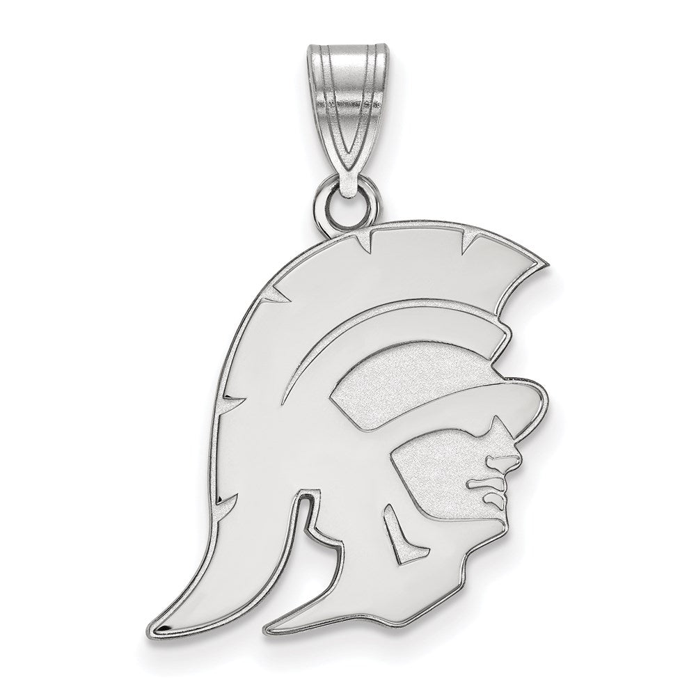 Sterling Silver Rhodium-plated U. of Southern California Large Pendant