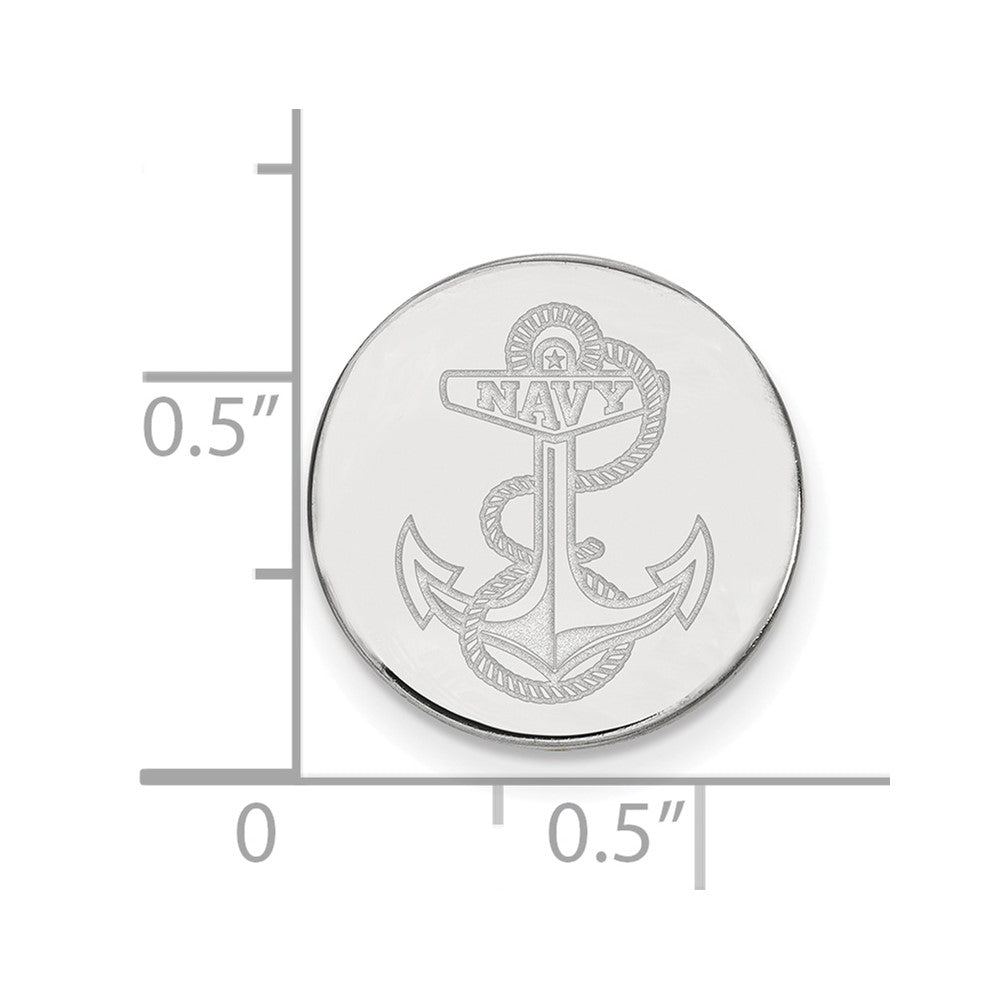 Sterling Silver Rhodium-plated US Naval Academy Lapel Pin
