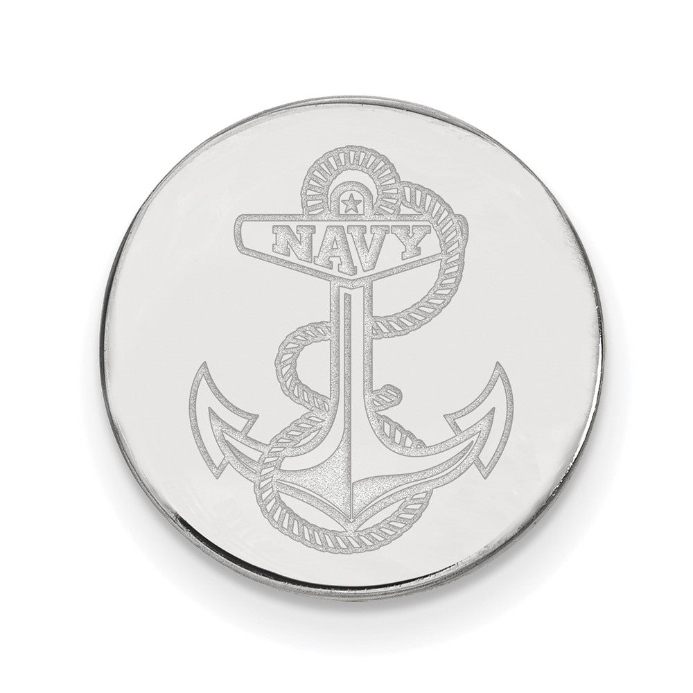 Sterling Silver Rhodium-plated US Naval Academy Lapel Pin