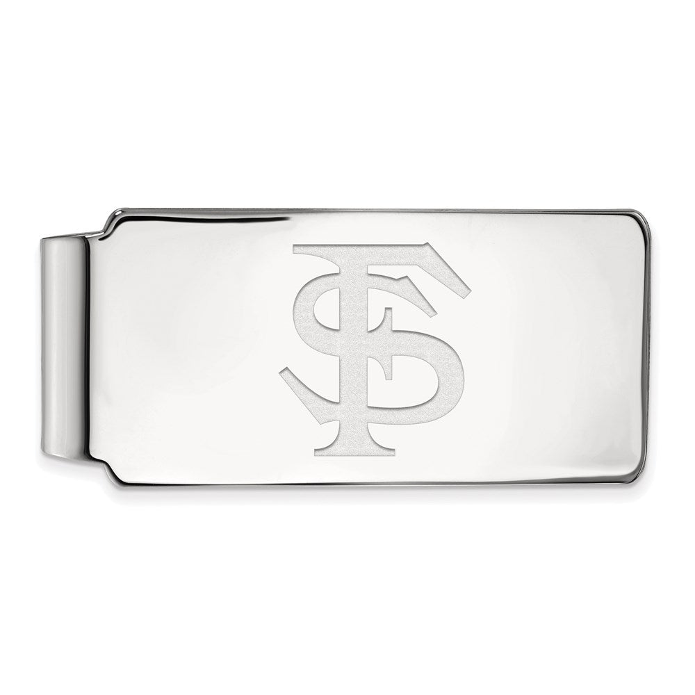 Sterling Silver Rhodium-plated Florida State Univ. F-S Money Clip