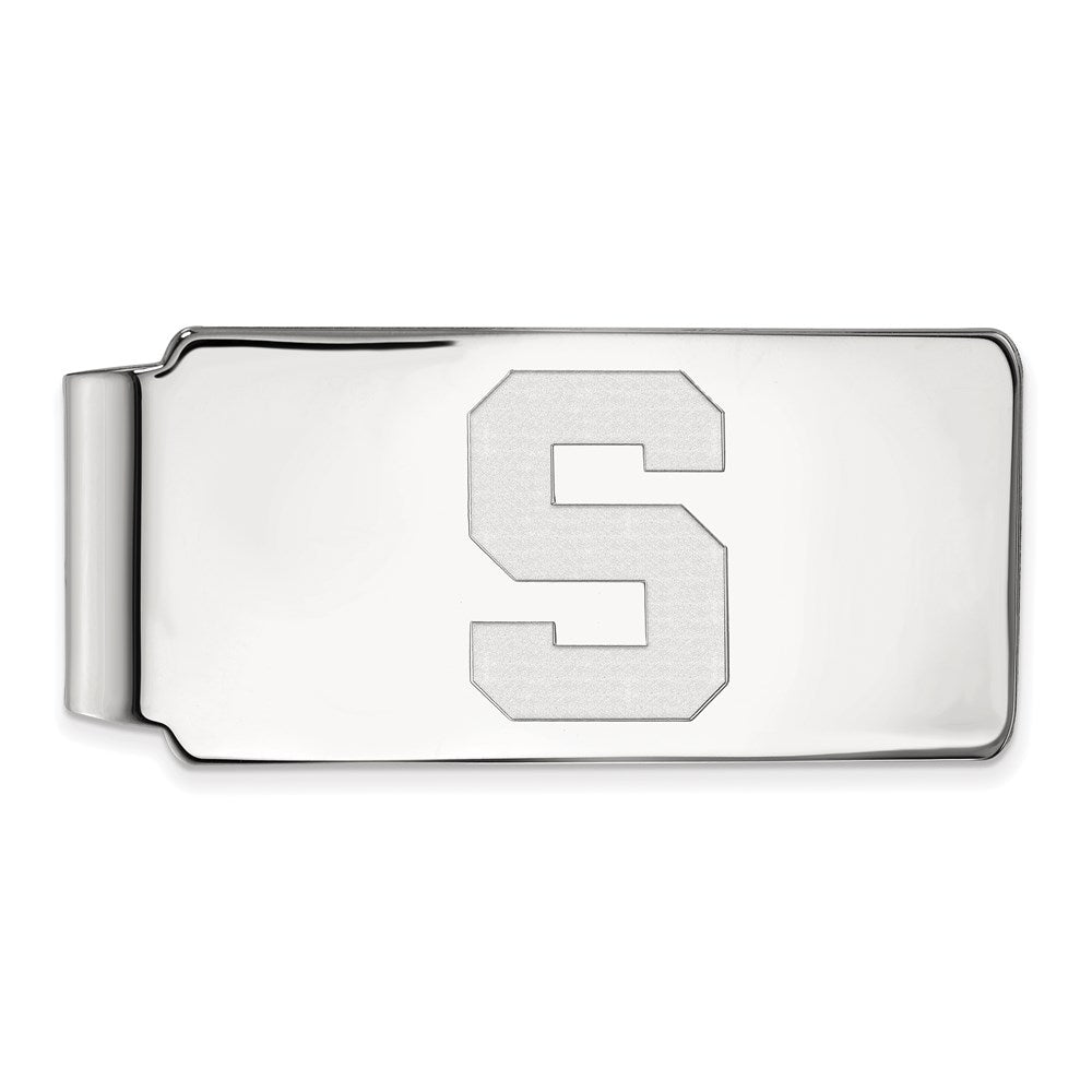 Sterling Silver Rhodium-plated Michigan State University Money Clip