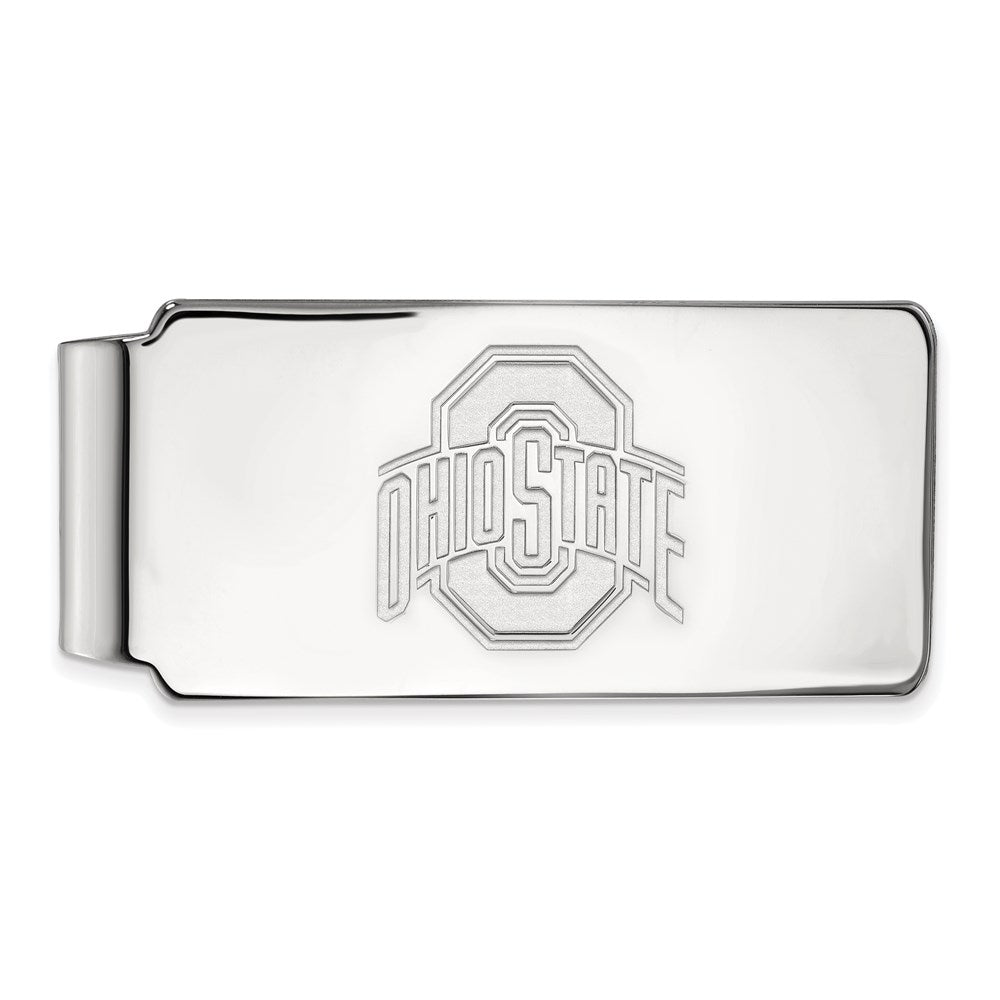 Sterling Silver Rhodium-plated Ohio State University Money Clip