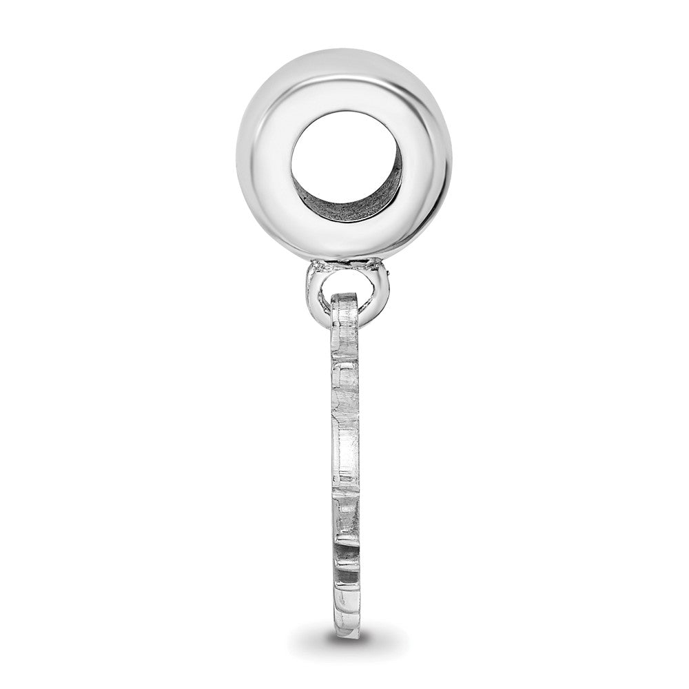 Sterling Silver Rhodium-plated Ohio University Small Dangle Bead