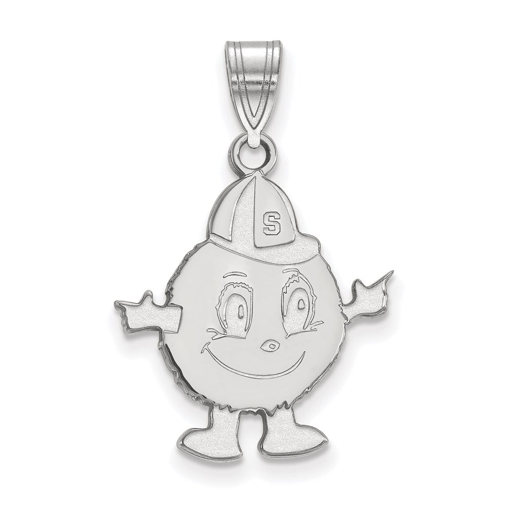 Sterling Silver Rhodium-plated Syracuse University Large Pendant