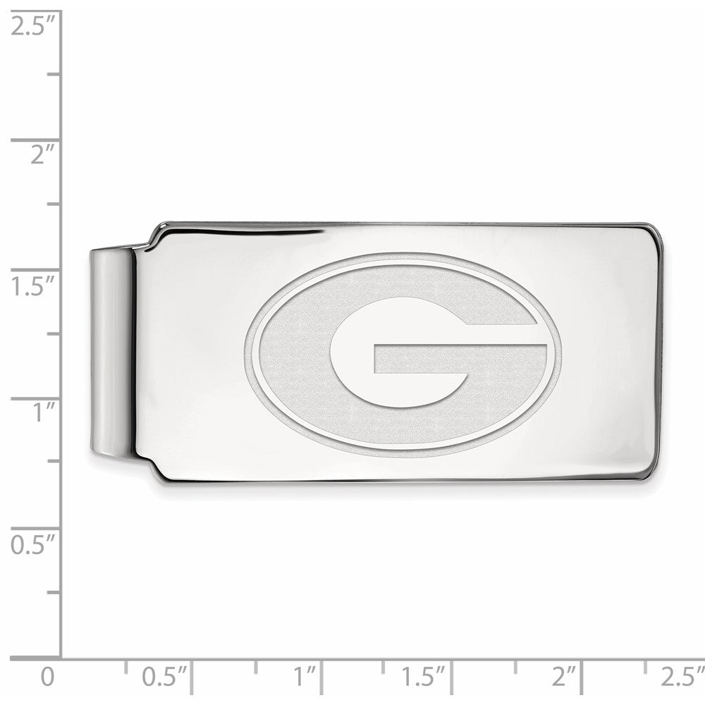 Sterling Silver Rhodium-plated University of Georgia Money Clip